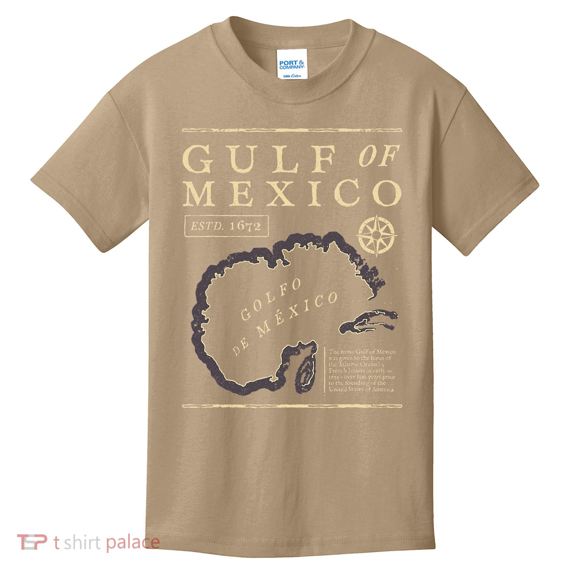 Gulf Of Mexico 1672 Historic Map Kids T-Shirt