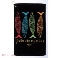 Gulf Of Mexico Golfo De MéXico 1550 Sardine Golf Towel thumb 0