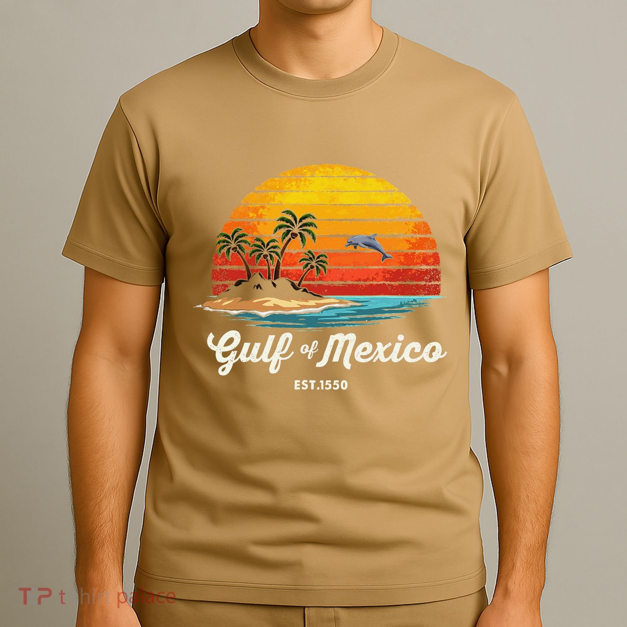 Gulf Of Mexico Since 1550 Vintage Beach Palm Proud Mexican T-Shirt