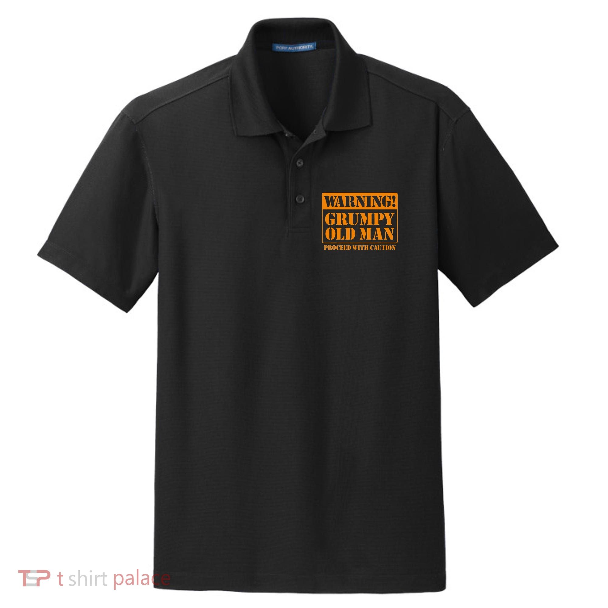 Grumpy Old Man For Grandfathers Dads Dry Zone Grid Polo