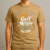 Gulf Of Mexico Est 1550 Retro Vintage Beach T-Shirt thumb 3