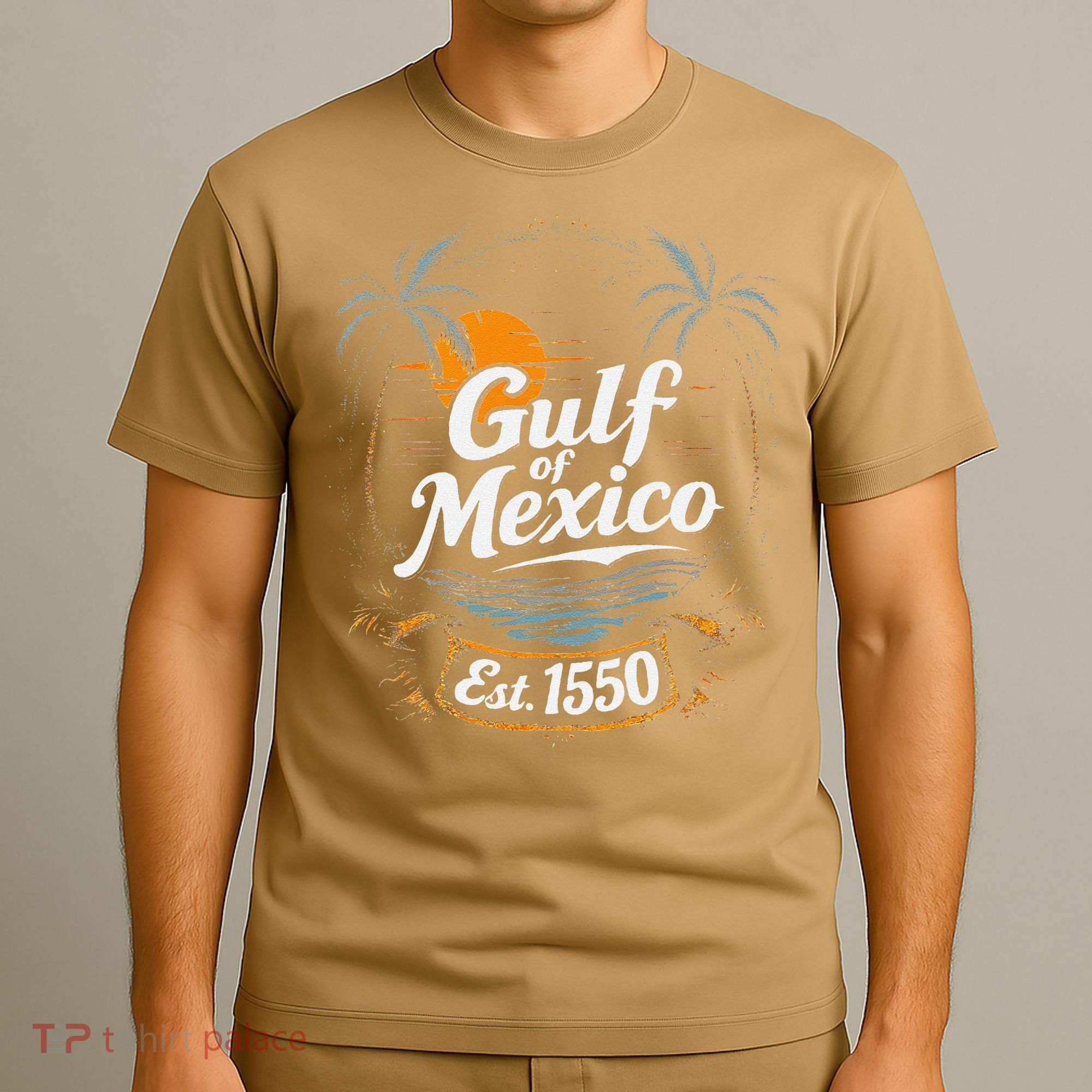 Gulf Of Mexico Est 1550 Retro Vintage Beach T-Shirt