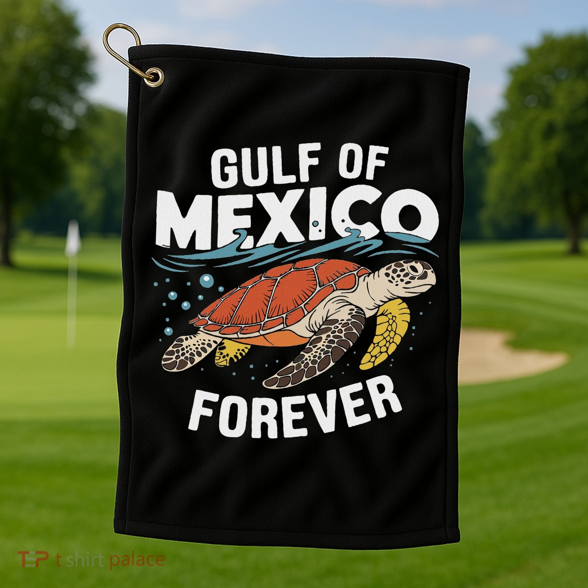 Gulf Of Mexico Forever Sea Turtle Golf Towel