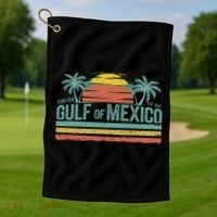 Gulf Of Mexico Retro Golf Towel thumb 1