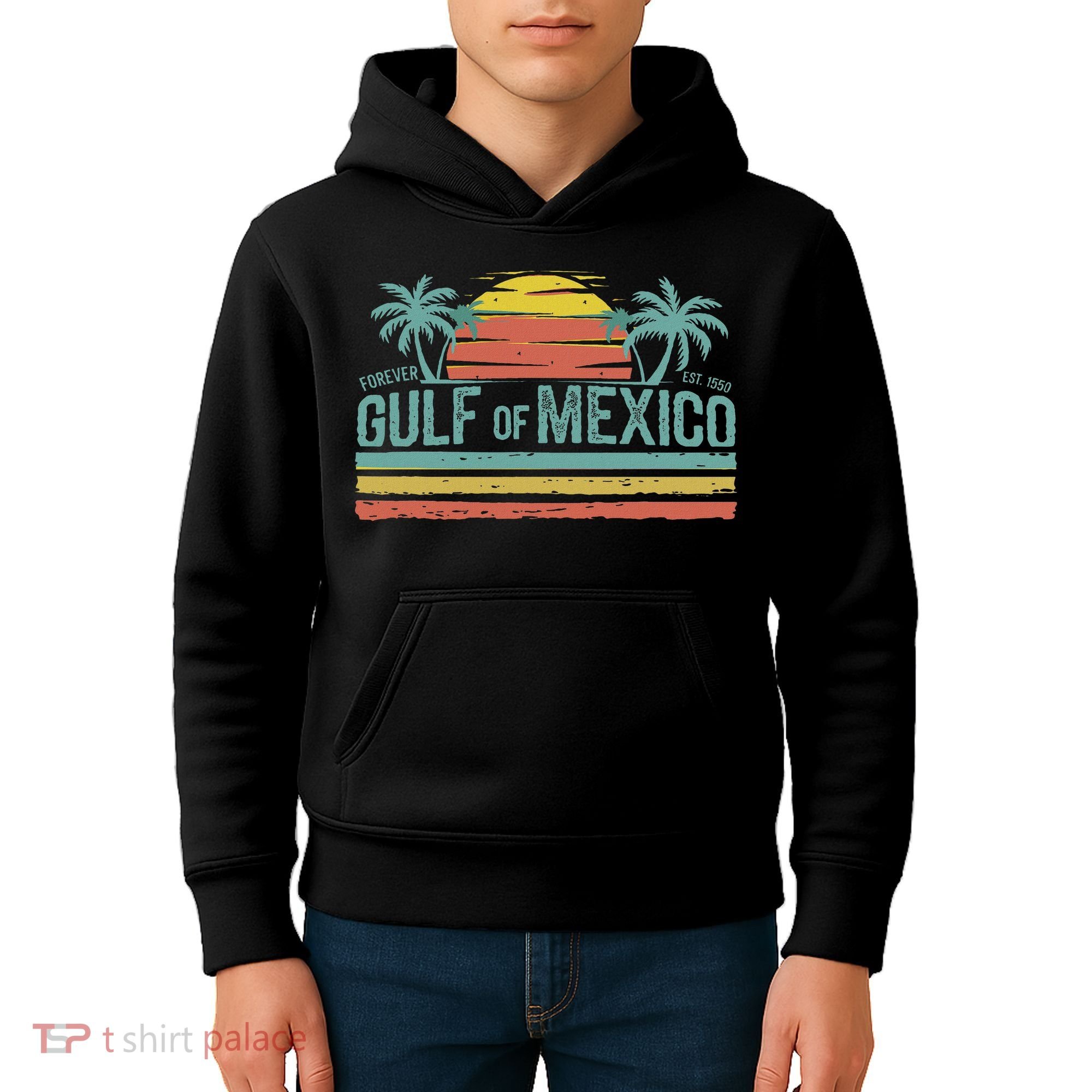 Gulf Of Mexico Retro Kids Hoodie