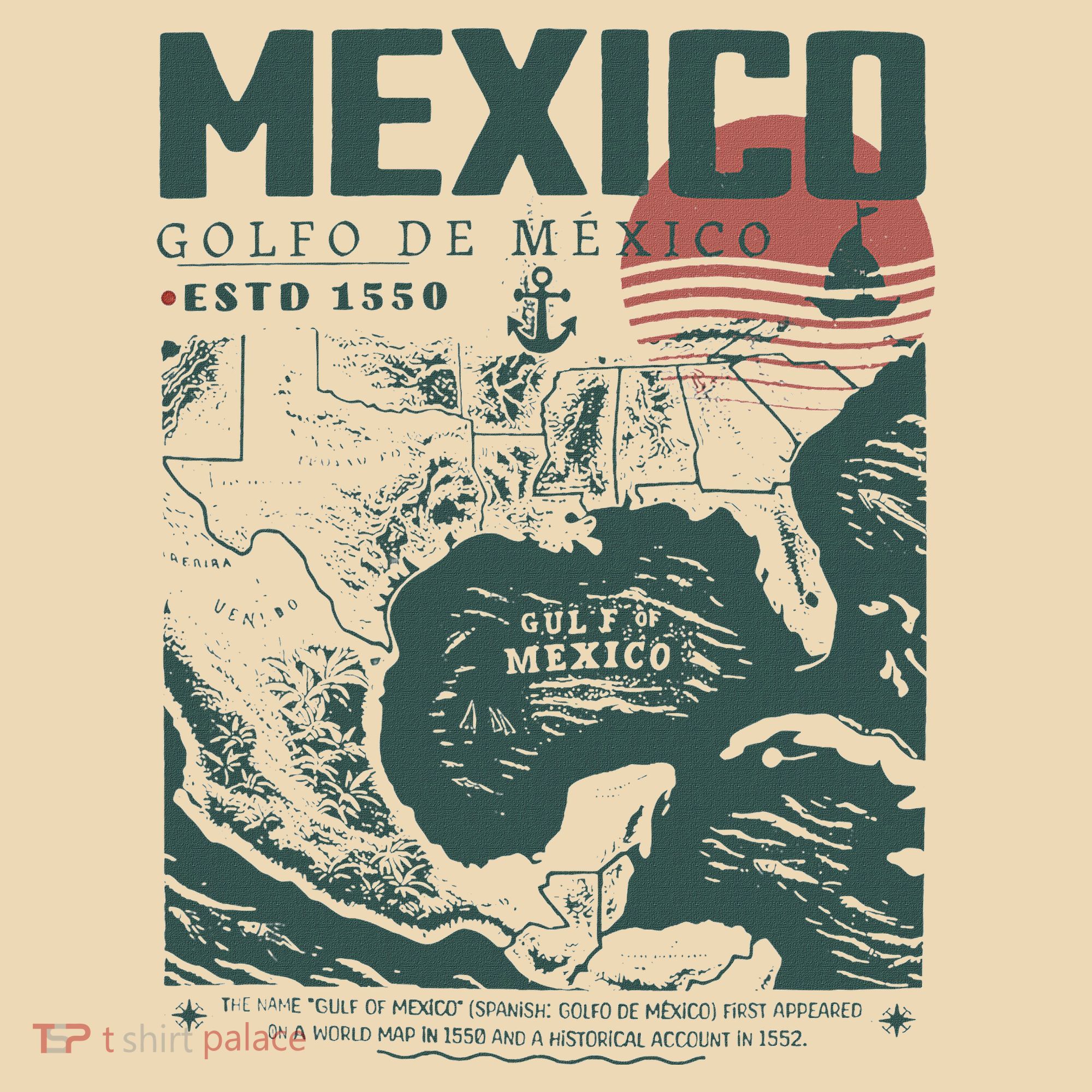 Gulf Of Mexico 1550 Historic Map Tote Bag