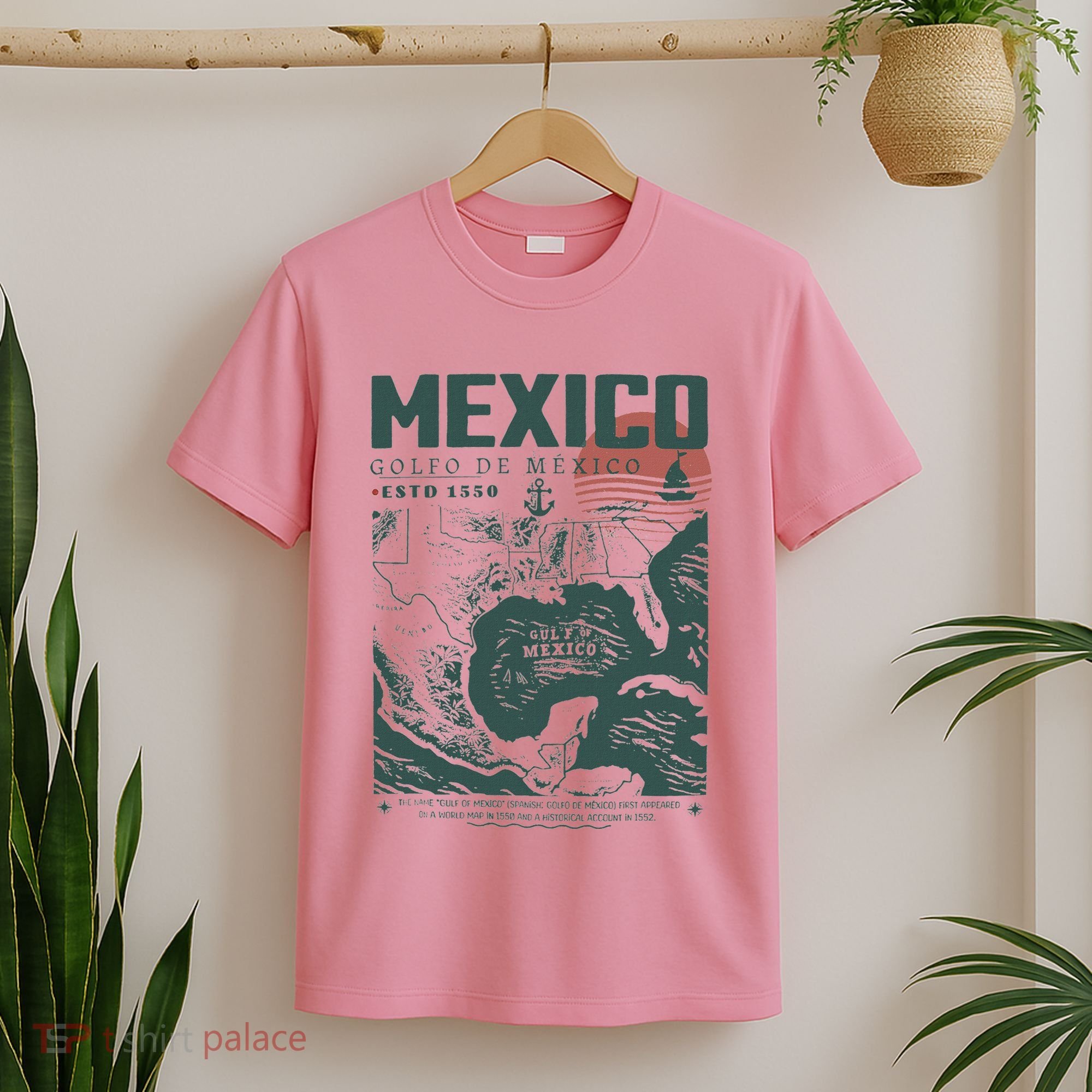Gulf Of Mexico 1550 Historic Map T-Shirt