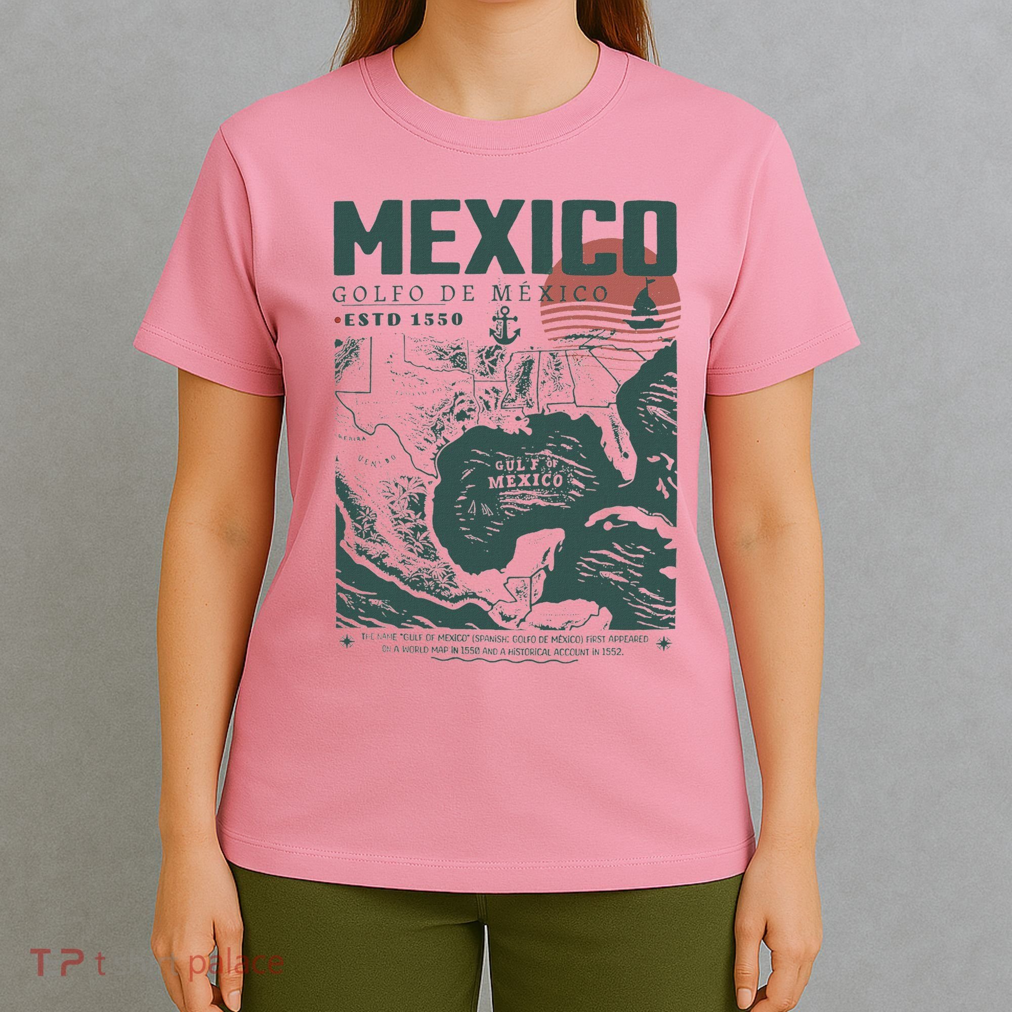 Gulf Of Mexico 1550 Historic Map T-Shirt