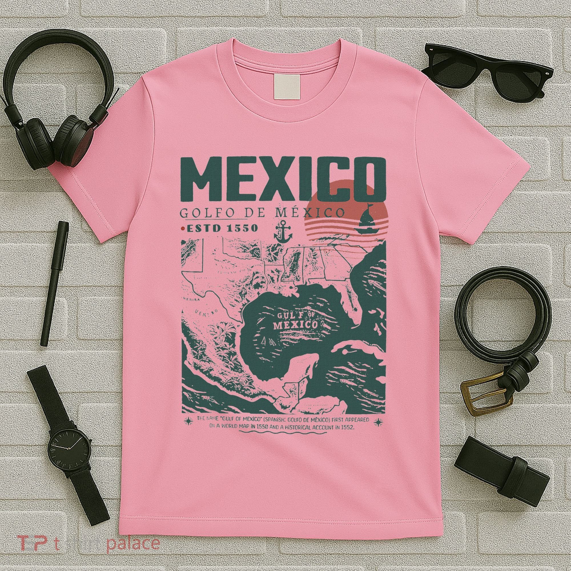 Gulf Of Mexico 1550 Historic Map T-Shirt