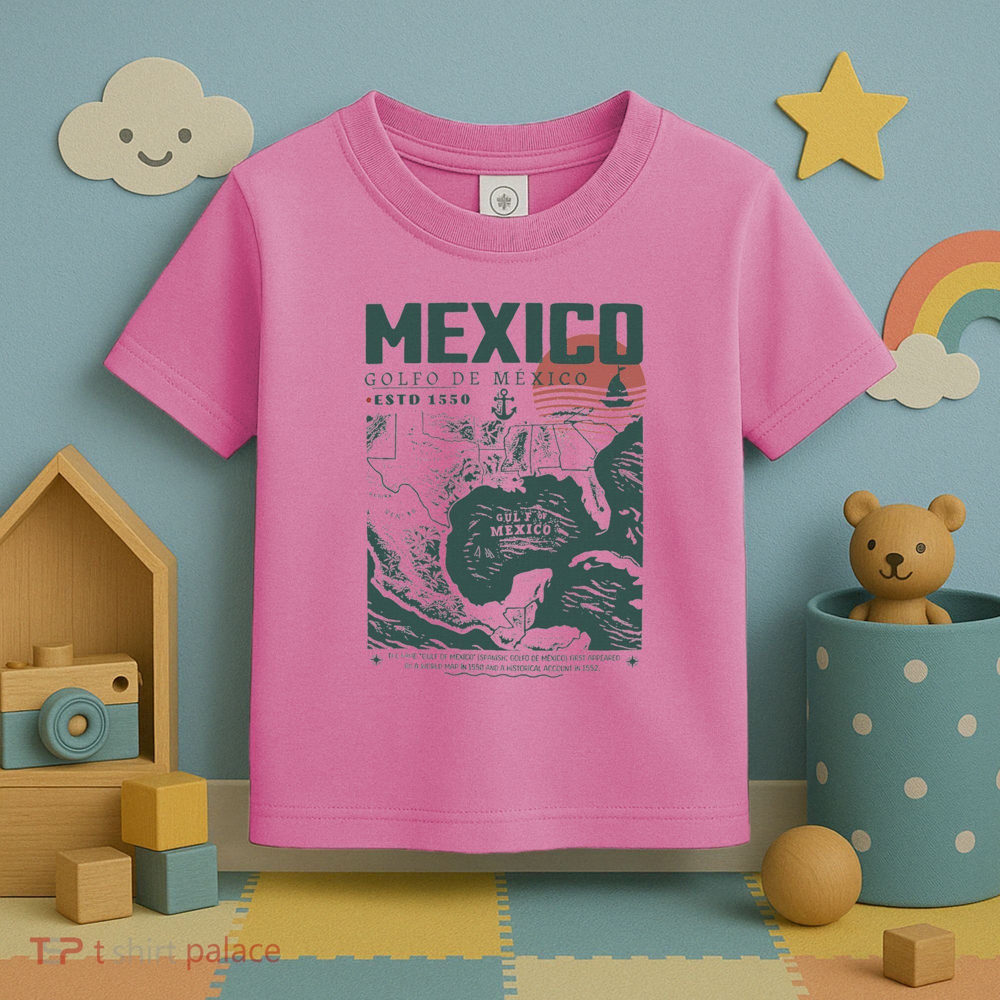 Gulf Of Mexico 1550 Historic Map Toddler T-Shirt
