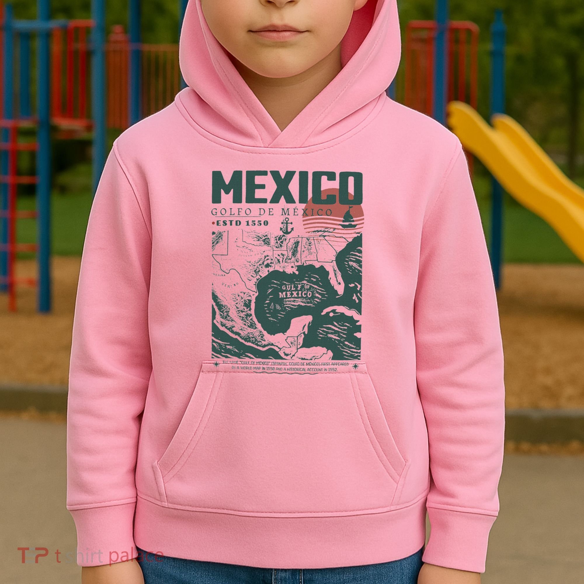 Gulf Of Mexico 1550 Historic Map Kids Hoodie