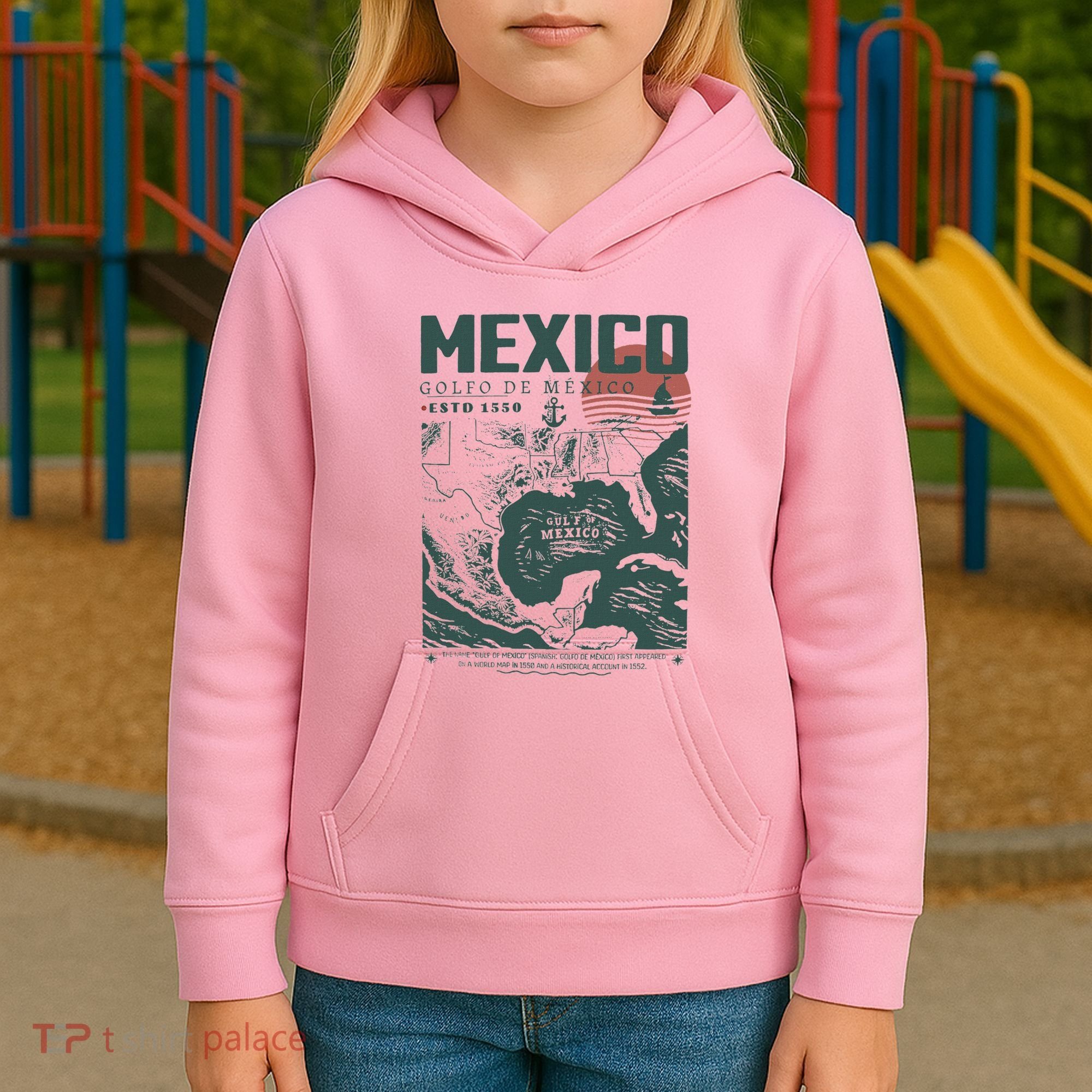 Gulf Of Mexico 1550 Historic Map Kids Hoodie