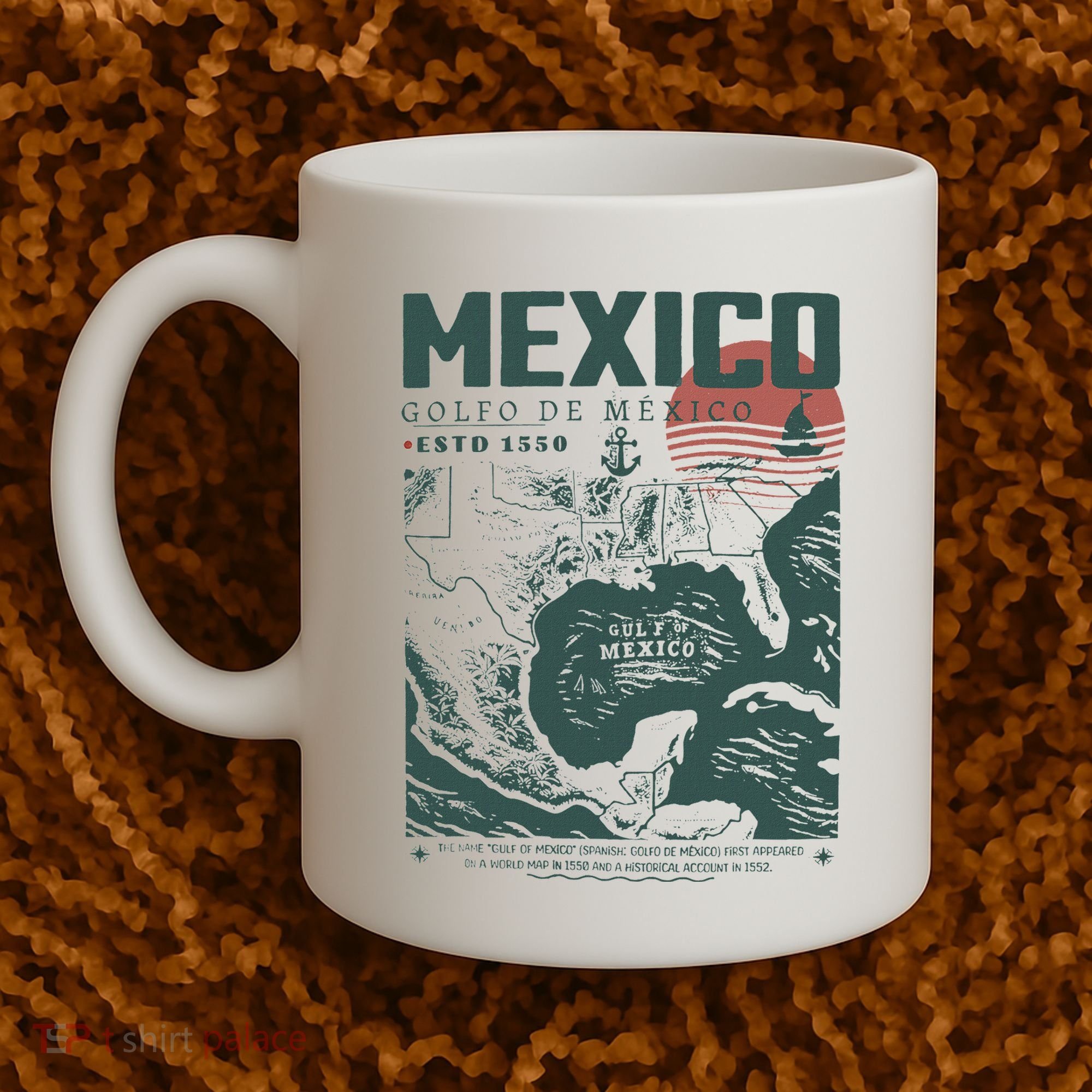 Gulf Of Mexico 1550 Historic Map Coffee Mug