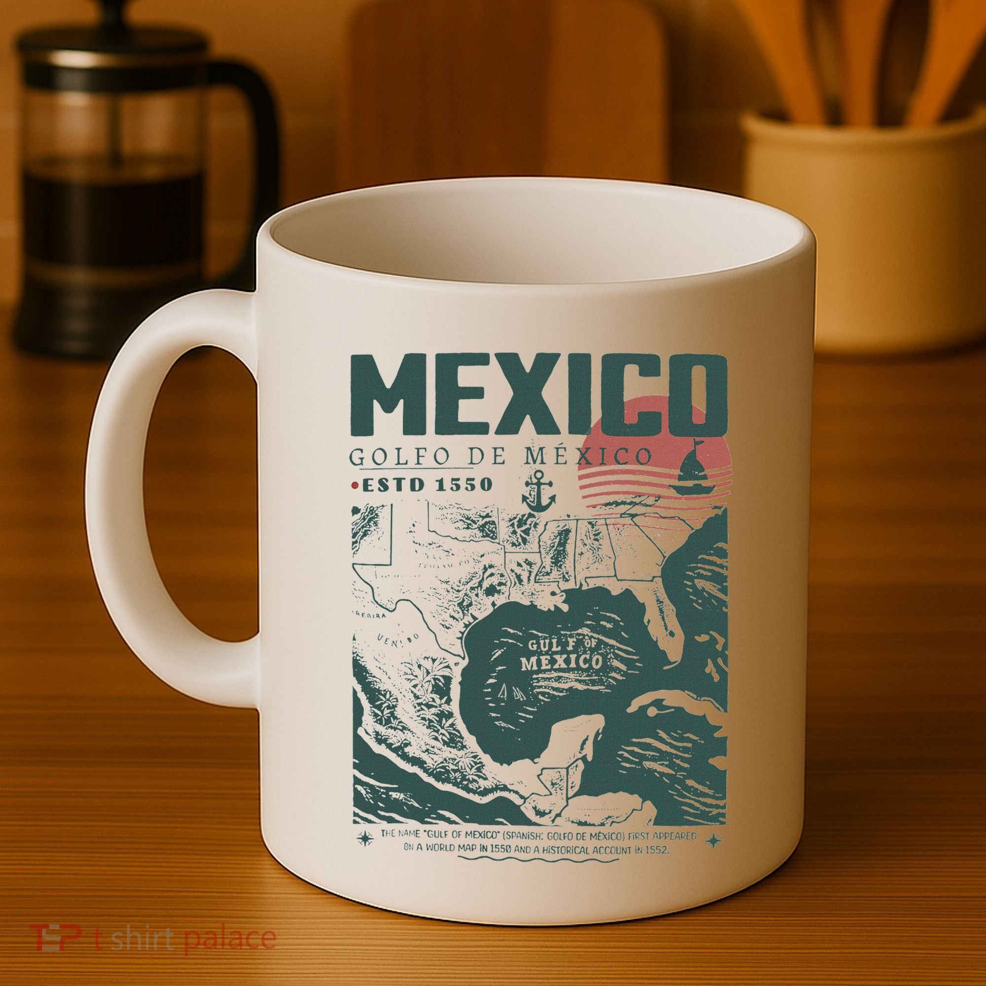 Gulf Of Mexico 1550 Historic Map Coffee Mug