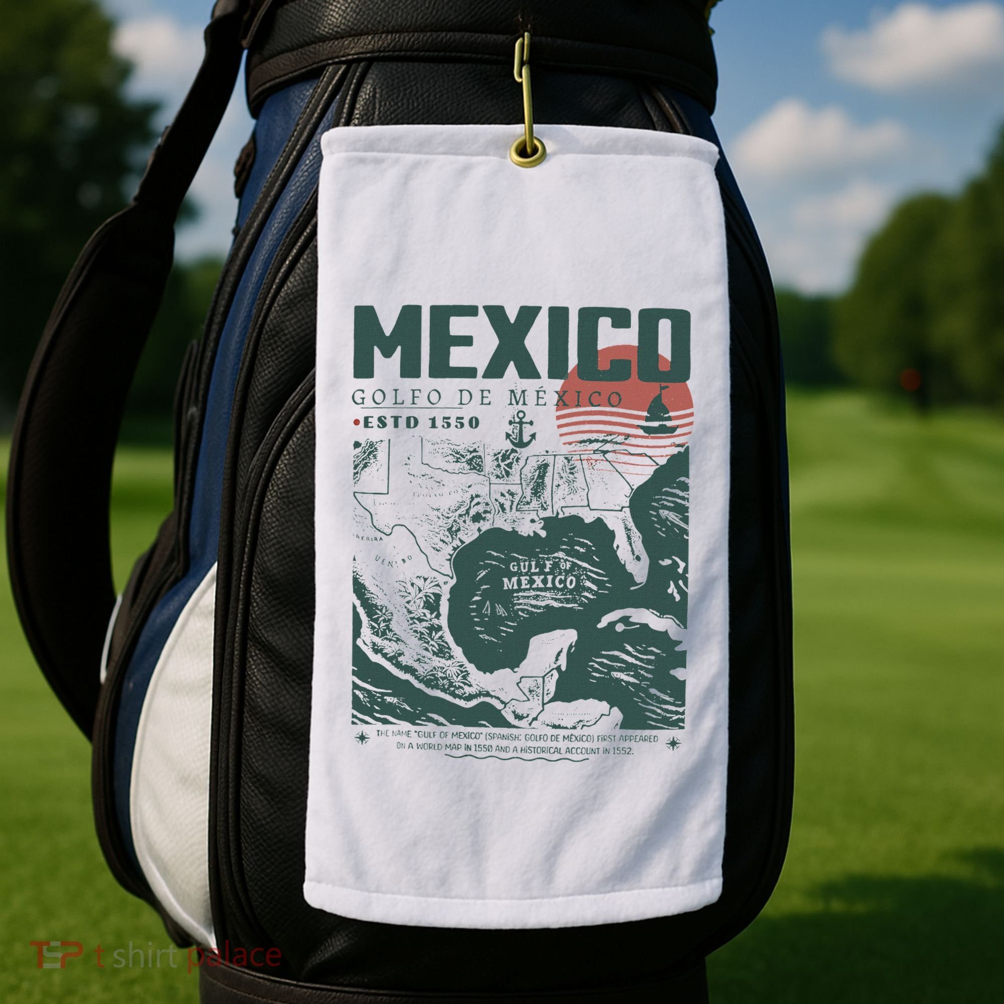 Gulf Of Mexico 1550 Historic Map Golf Towel