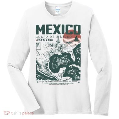 Gulf Of Mexico 1550 Historic Map Women's Long Sleeve Shirt