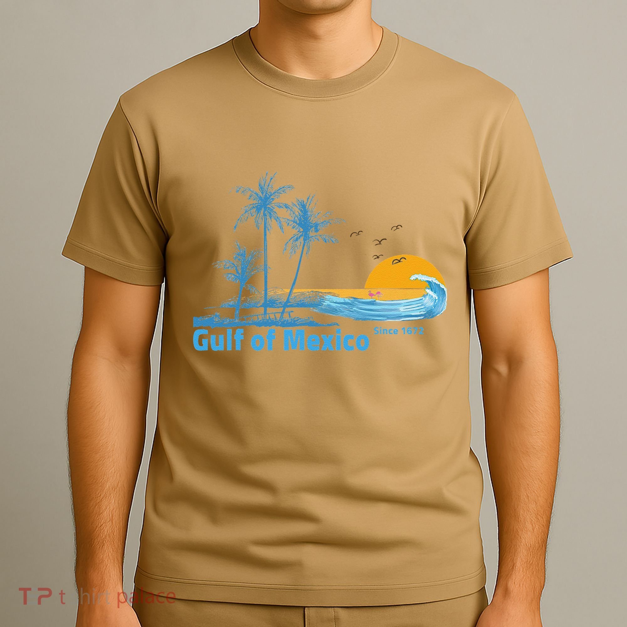 Gulf Of Mexico Since 1672 Retro Vintage Beach Sunset T-Shirt