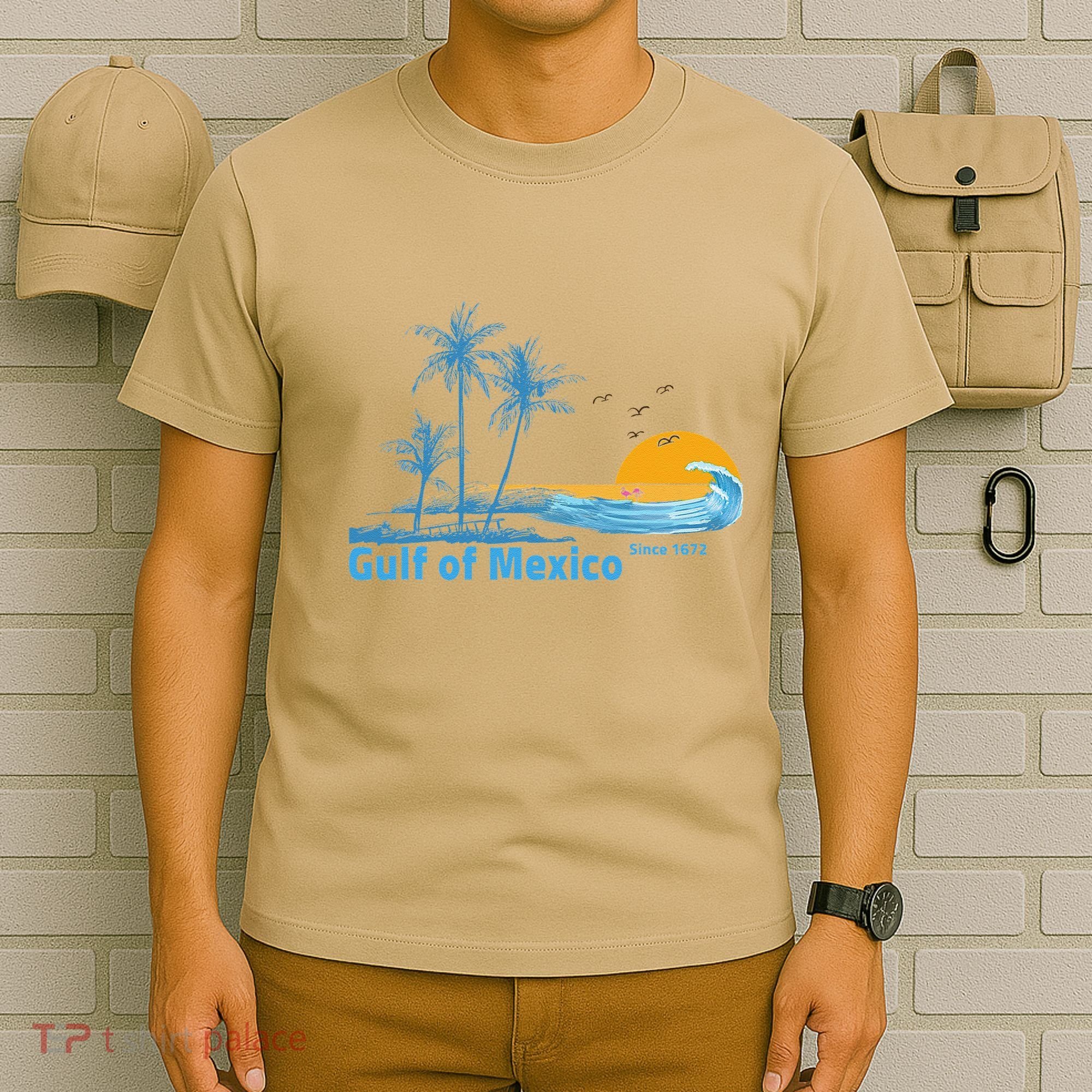 Gulf Of Mexico Since 1672 Retro Vintage Beach Sunset T-Shirt