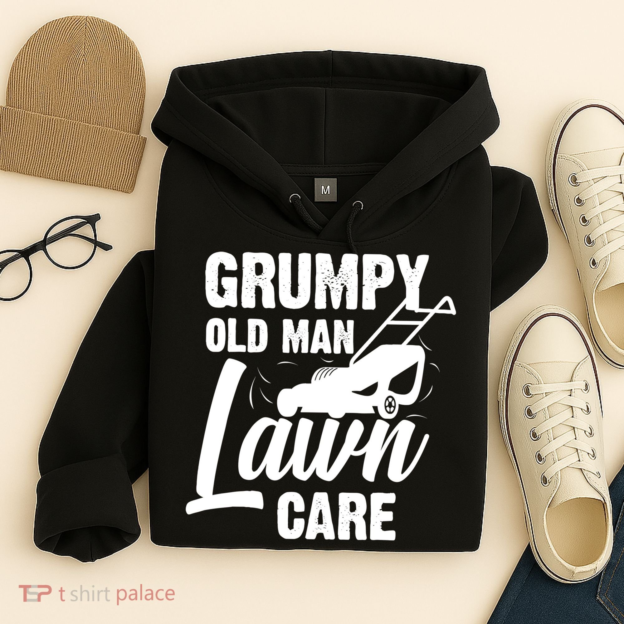 Grumpy Old Man Lawn Care Grass Cutting Lawn Mower Gift Hoodie