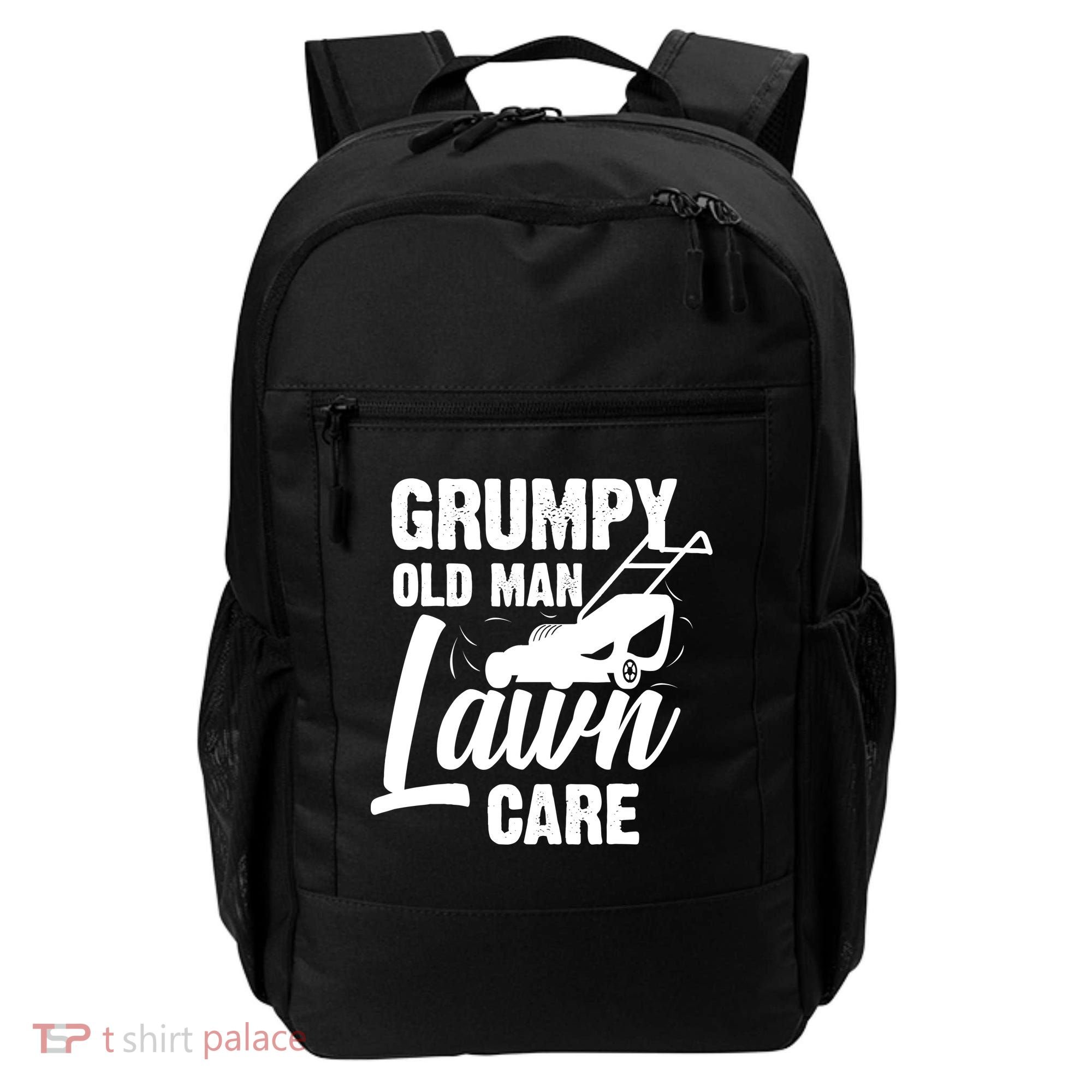 Grumpy Old Man Lawn Care Grass Cutting Lawn Mower Gift Backpack