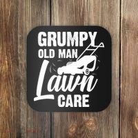 Grumpy Old Man Lawn Care Grass Cutting Lawn Mower Gift Coaster thumb 0