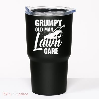 Grumpy Old Man Lawn Care Grass Cutting Lawn Mower Gift Tumbler