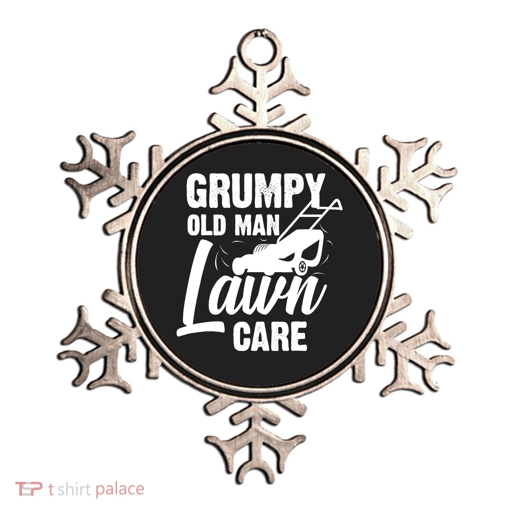 Grumpy Old Man Lawn Care Grass Cutting Lawn Mower Gift Ornament