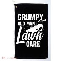 Grumpy Old Man Lawn Care Grass Cutting Lawn Mower Gift Golf Towel thumb 0