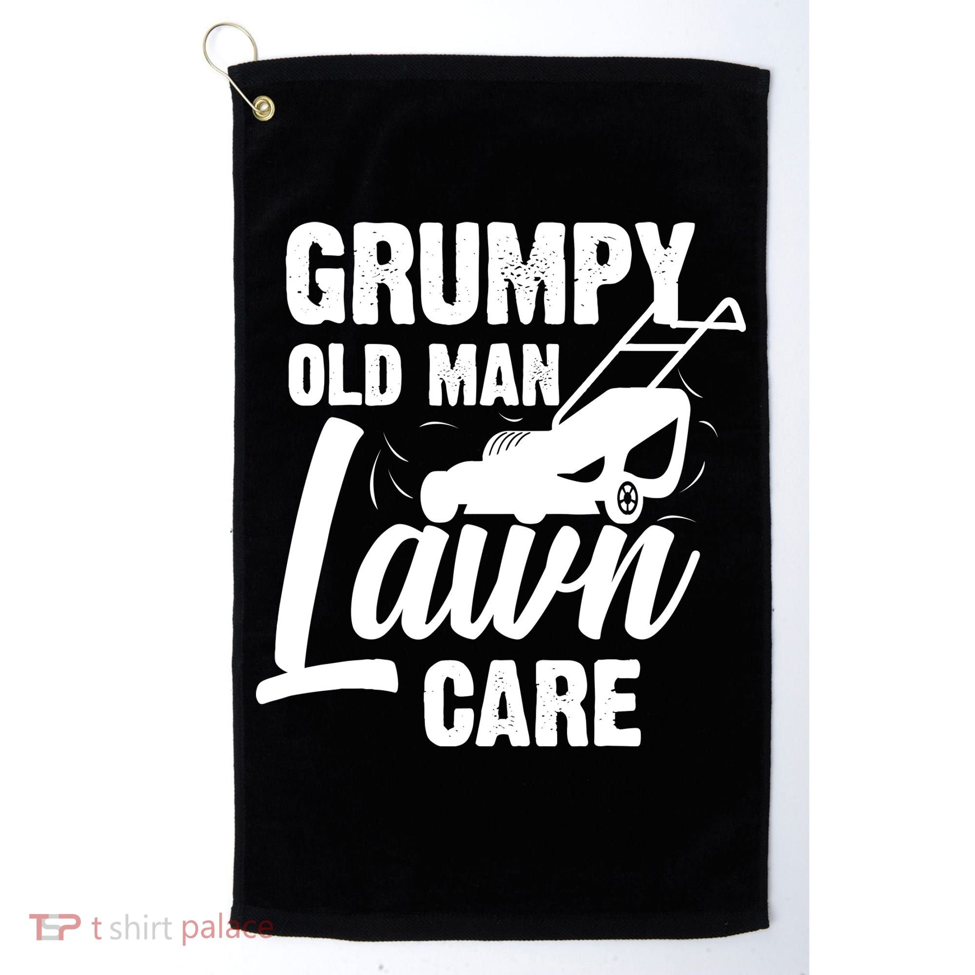 Grumpy Old Man Lawn Care Grass Cutting Lawn Mower Gift Golf Towel