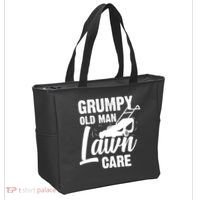 Grumpy Old Man Lawn Care Grass Cutting Lawn Mower Gift Tote Bag thumb 2