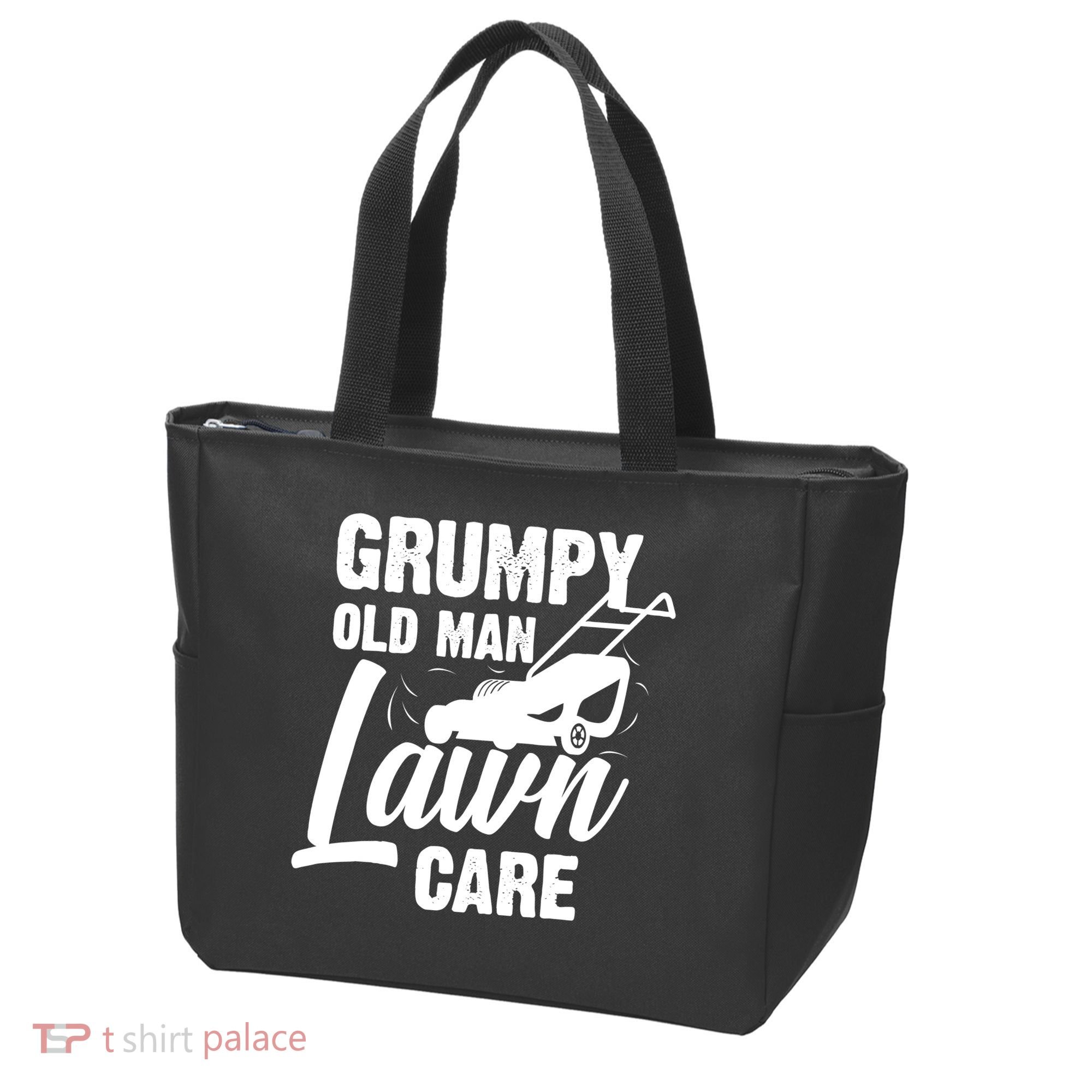 Grumpy Old Man Lawn Care Grass Cutting Lawn Mower Gift Tote Bag
