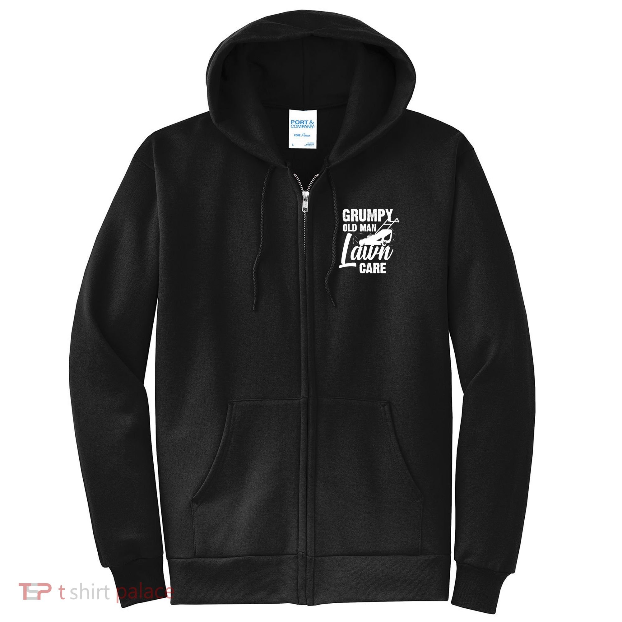 Grumpy Old Man Lawn Care Grass Cutting Lawn Mower Gift Full Zip Hoodie