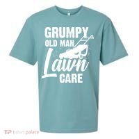 Grumpy Old Man Lawn Care Grass Cutting Lawn Mower Gift Sueded Cloud Jersey T-Shirt thumb 0
