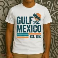 Gulf Of Mexico Est 1550 Retro Vintage T-Shirt thumb 3