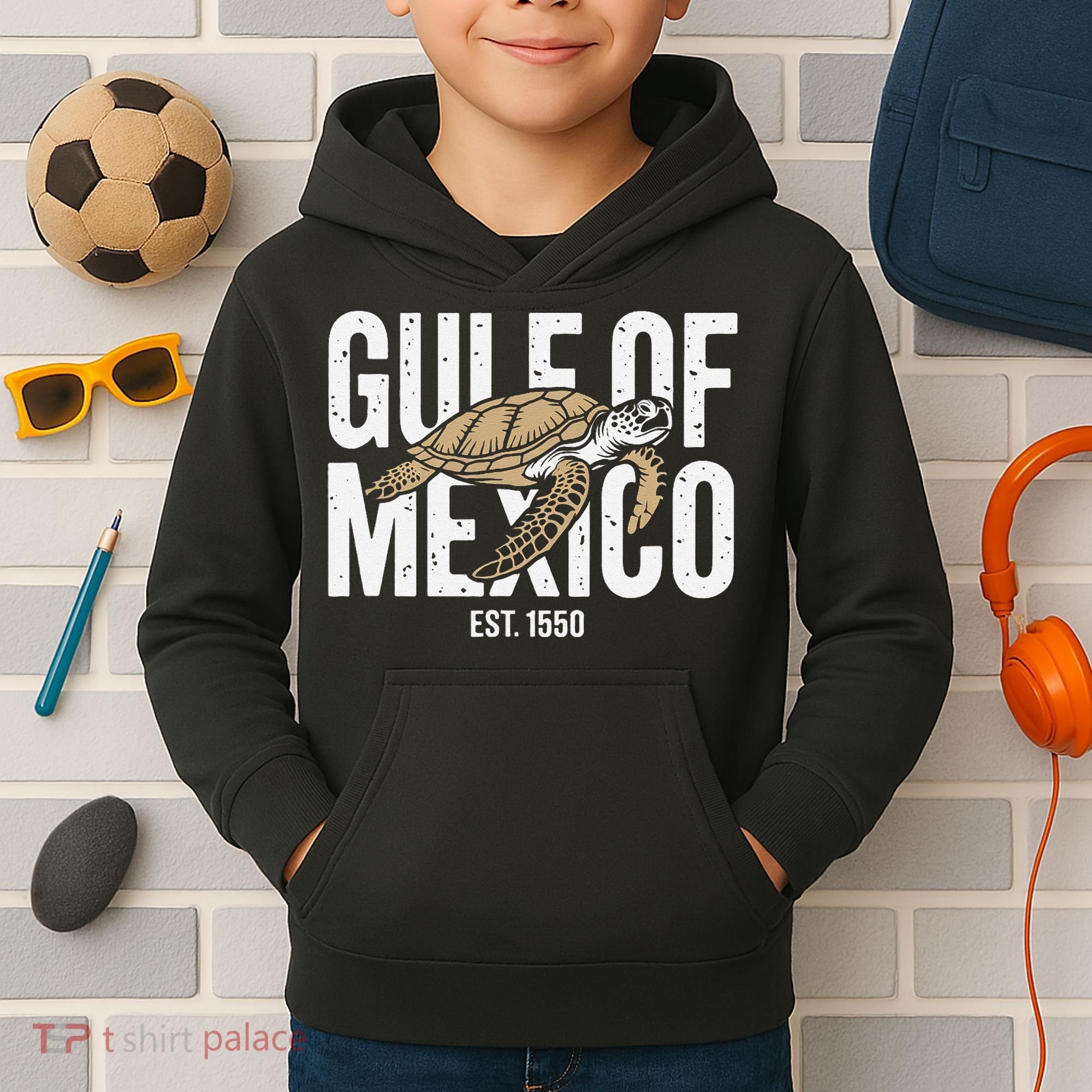 Gulf of Mexico with Turtle Kids Hoodie