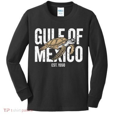 Gulf of Mexico with Turtle Kids Long Sleeve Shirt
