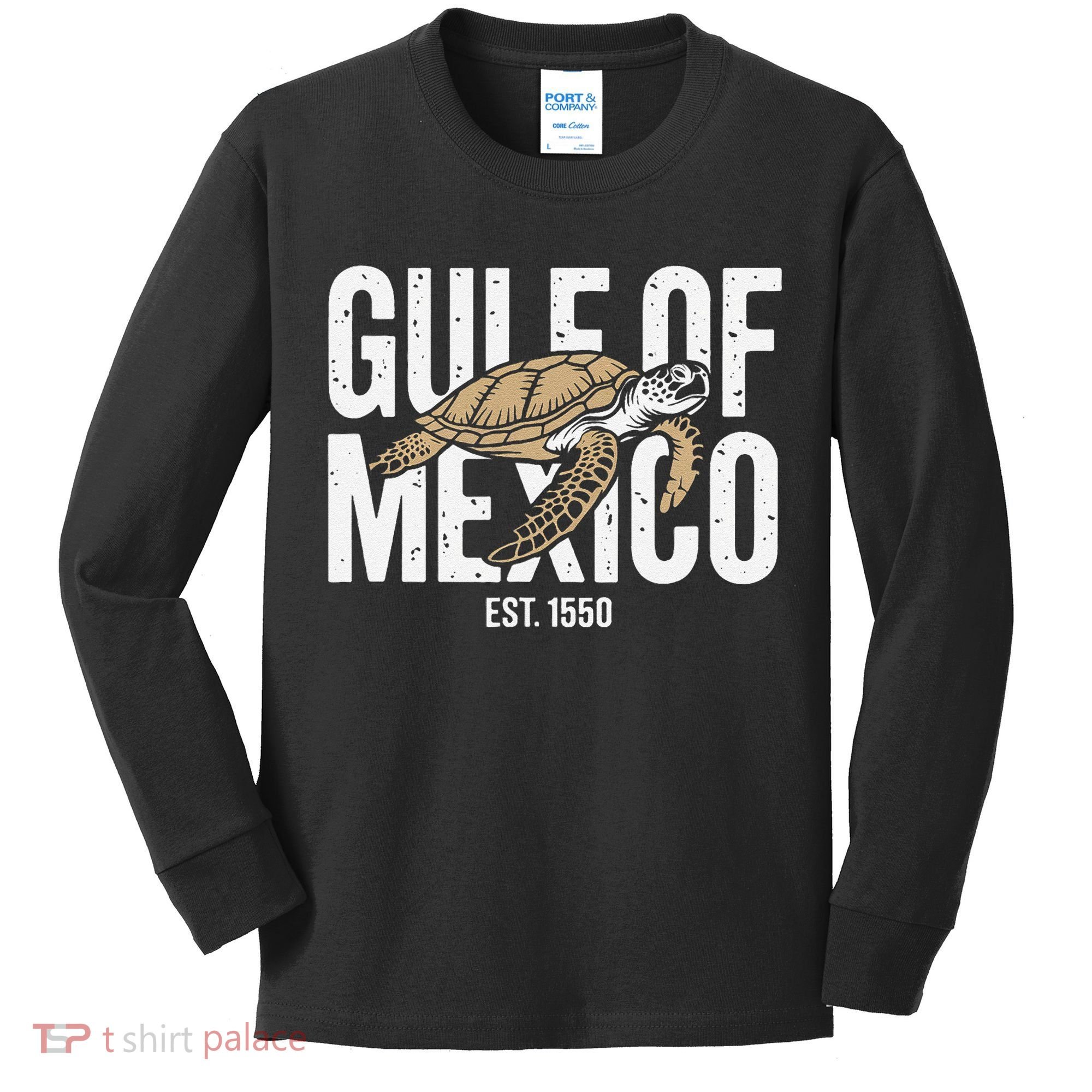 Gulf of Mexico with Turtle Kids Long Sleeve Shirt