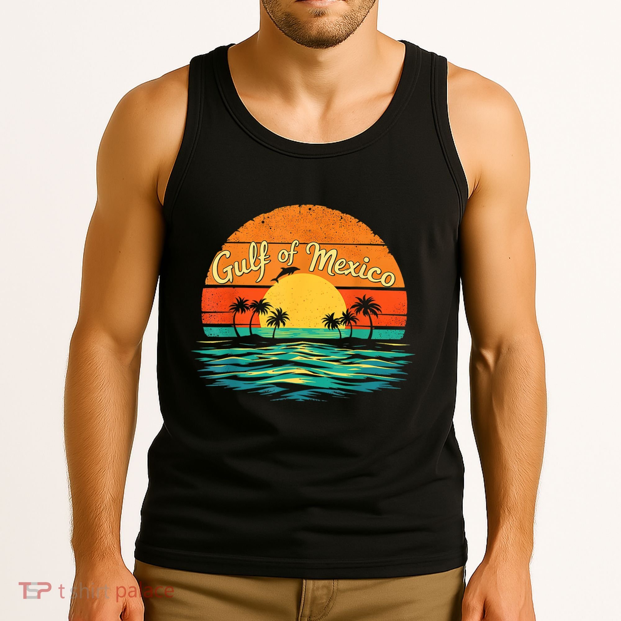 Gulf Of Mexico Beach Palms Summer Vacation Tank Top