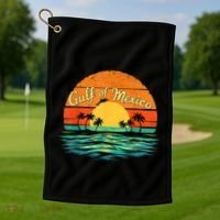 Gulf Of Mexico Beach Palms Summer Vacation Golf Towel thumb 1