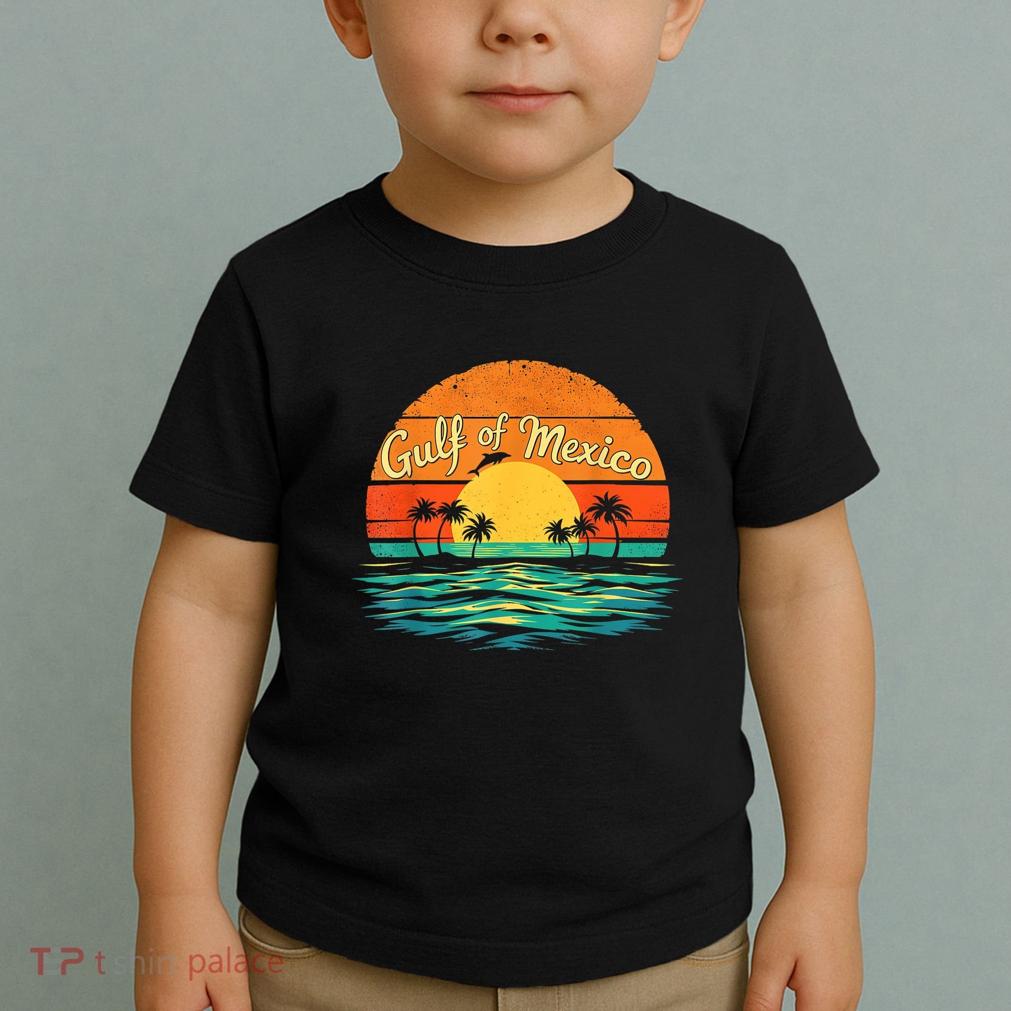 Gulf Of Mexico Beach Palms Summer Vacation Toddler T-Shirt