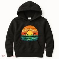 Gulf Of Mexico Beach Palms Summer Vacation Kids Hoodie thumb 0
