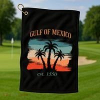 Gulf Of Mexico Established 1550 Funny America Map Meme Golf Towel thumb 1