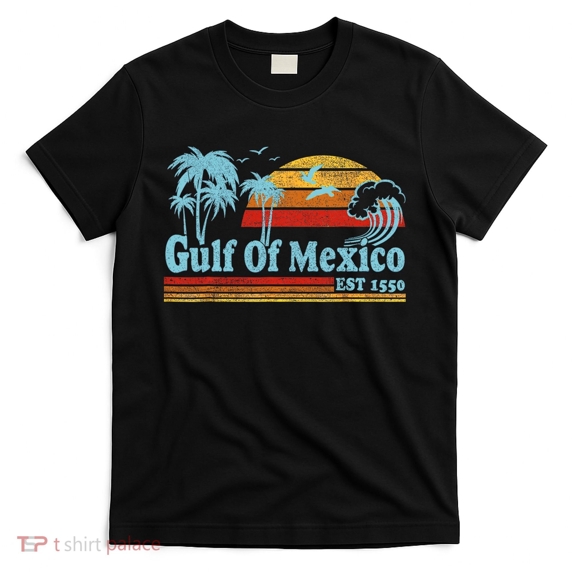Gulf Of Mexico Est 1550 Retro Vintage Beach T-Shirt
