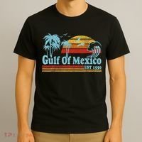 Gulf Of Mexico Est 1550 Retro Vintage Beach T-Shirt thumb 3