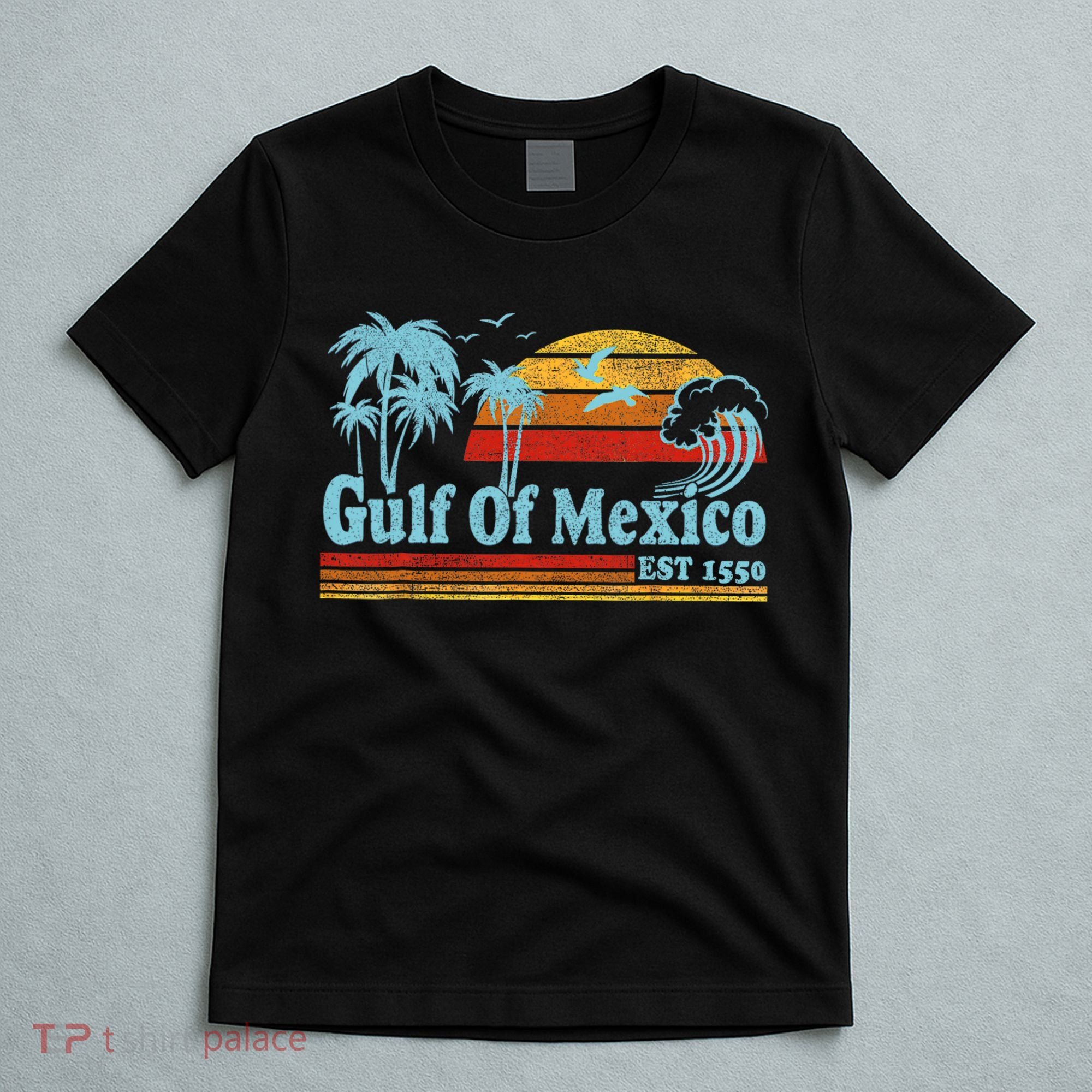 Gulf Of Mexico Est 1550 Retro Vintage Beach T-Shirt