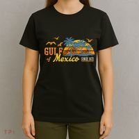 Gulf Of Mexico 1672 Retro Beach Vintage Sunset Historic Map T-Shirt thumb 4