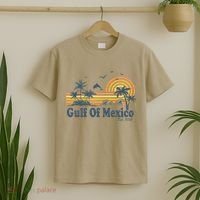Gulf Of Mexico Est 1550 Retro Vintage Beach Palms Summer T-Shirt thumb 2
