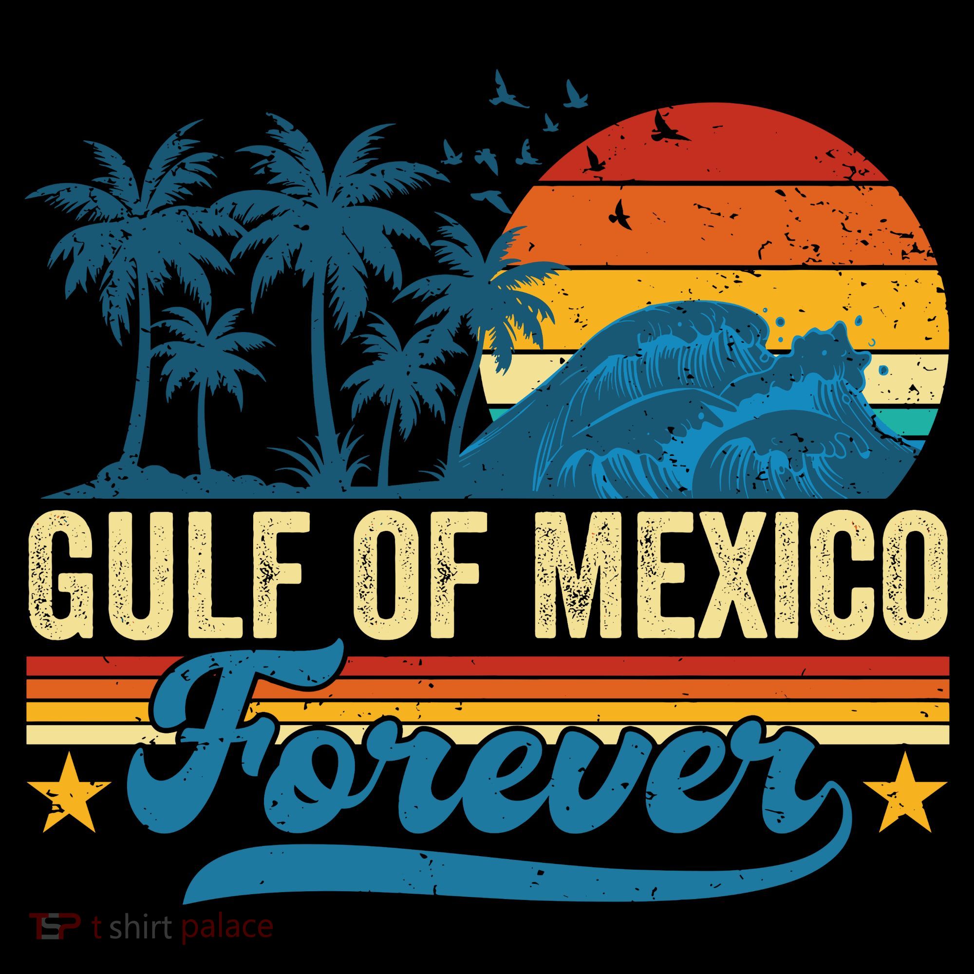 Gulf Of Mexico Forever Palms Beach Summer Holiday Vacation T-Shirt