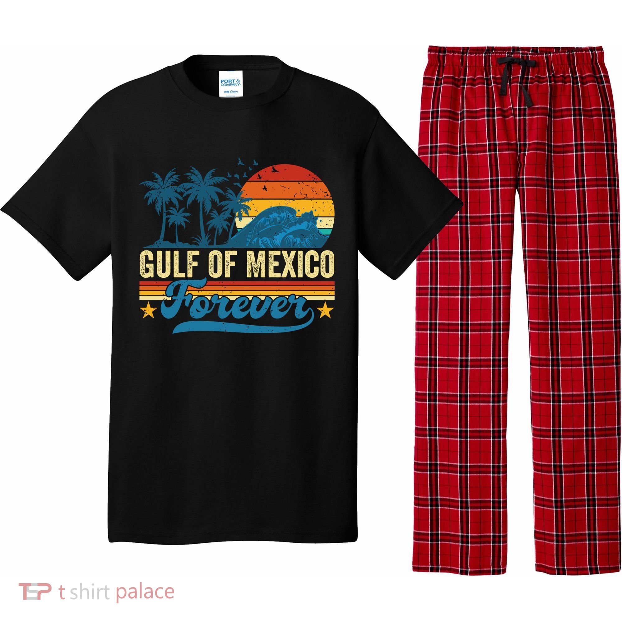 Gulf Of Mexico Forever Palms Beach Summer Holiday Vacation Pajama Set