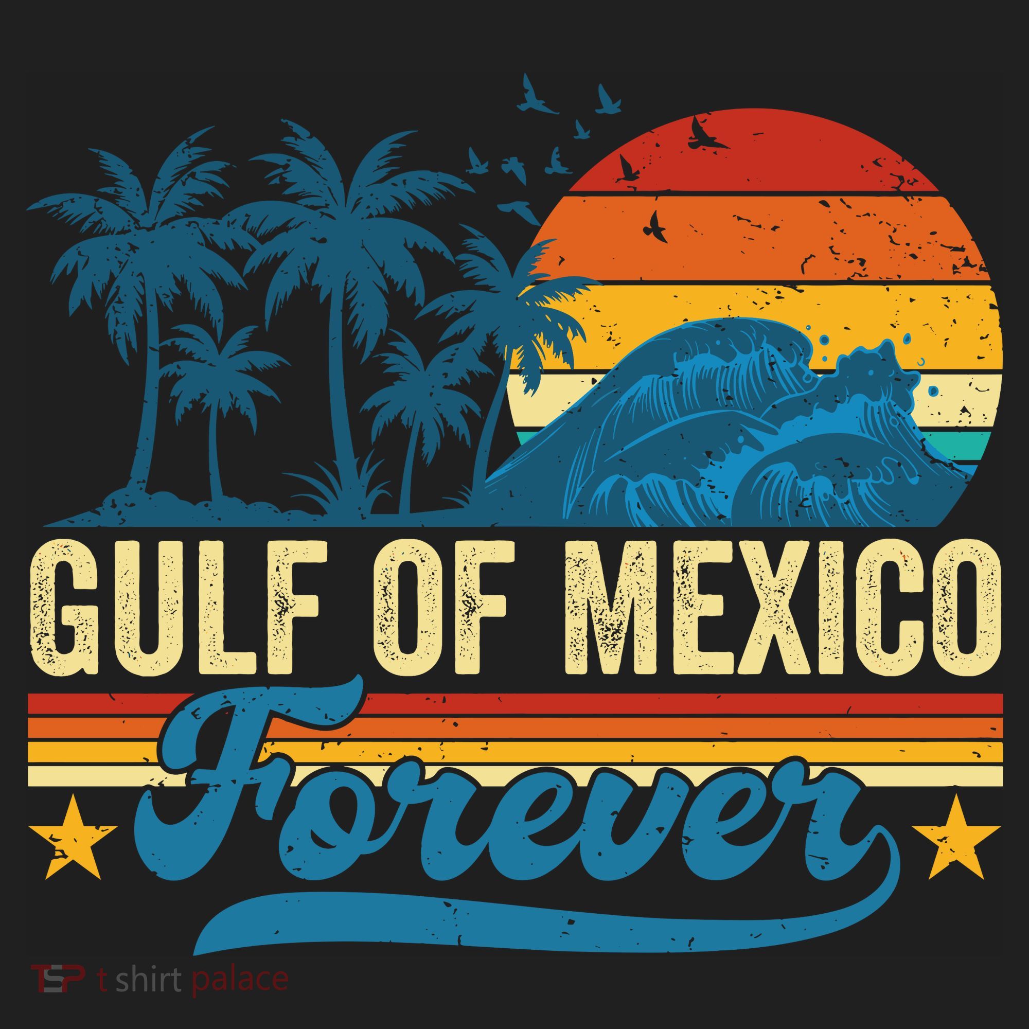 Gulf Of Mexico Forever Palms Beach Summer Holiday Vacation Golf Towel